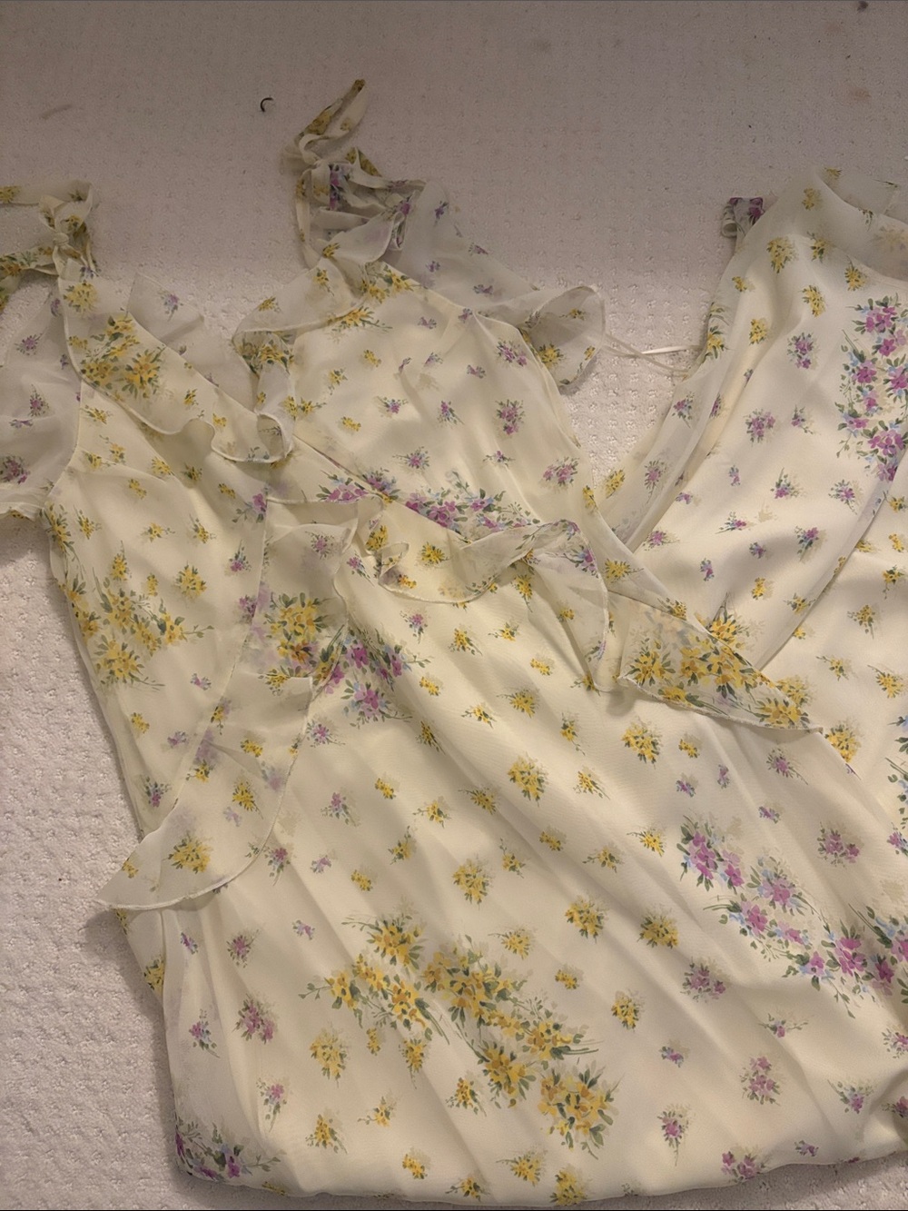 Steve Madden Adalina Floral Maxi Dress - Cream with Yellow & Lavender Blooms